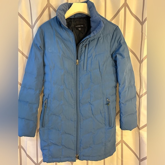 Lands' End Women's blue Puffer Jacket - Picture 3 of 3